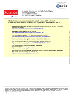 Aerosols, Climate and The Hydrological Cycle