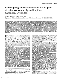 Presampling sensory information and prey