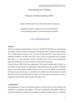 Experimenting from a Distance - RCL