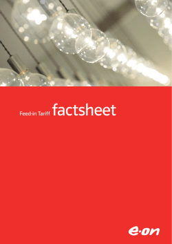 Feed-in Tariff factsheet