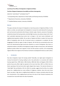 1 Local House Price Effects of Immigration in England and