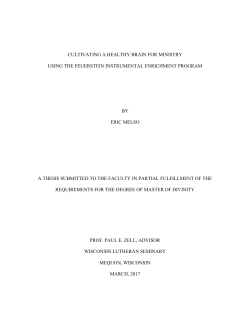 CULTIVATING A HEALTHY BRAIN FOR MINISTRY USING THE