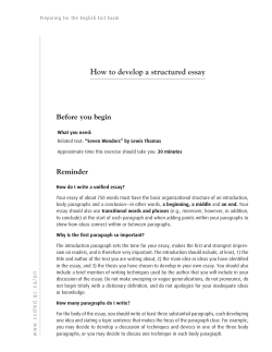 6. Structured development of the essay