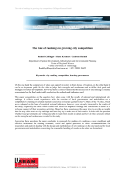 The role of rankings in growing city competition