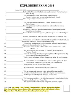 explorers exam 2014 - Cumberland School District