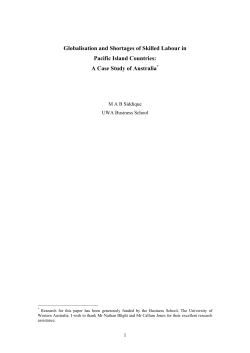 Globalisation and Shortages of Skilled Labour in Pacific Island