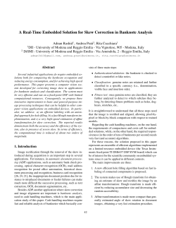 A Real-Time Embedded Solution for Skew Correction in
