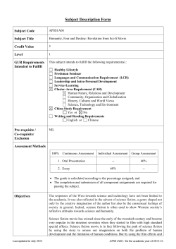 Humanity, Fear and Destiny: Revelation from Sci-fi Movie