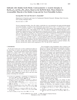 Sulfosalts with Alkaline Earth Metals. Centrosymmetric vs Acentric