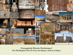 Fornegyptisk Historia Föreläsning 4