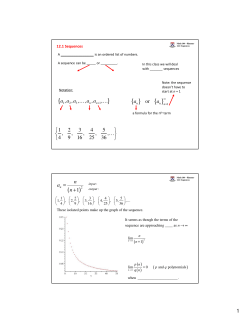12.1 Sequences