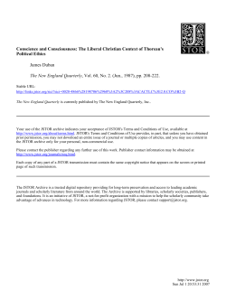 Conscience and Consciousness: The Liberal Christian Context of