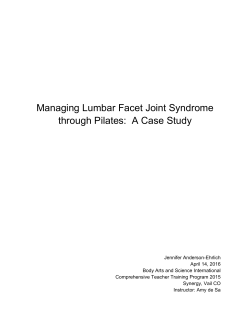 Managing Lumbar Facet Joint Syndrome through