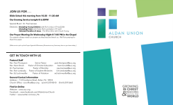 October 2 Bulletin - Aldan Union Church