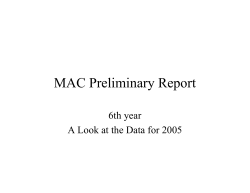 MAC Preliminary Report: A Look at the Data for 2005