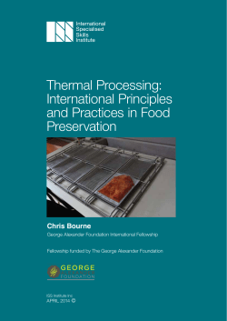 Thermal Processing: International Principles and Practices in Food