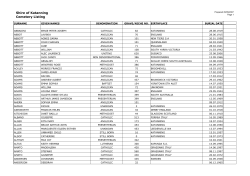 Shire of Katanning Cemetery Listing