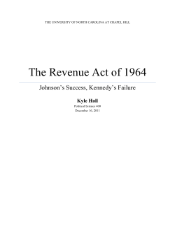 The Revenue Act of 1964 - KYLE HALL for NC HOUSE