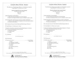 Chiew Hwa Poon, piano Chiew Hwa Poon, piano