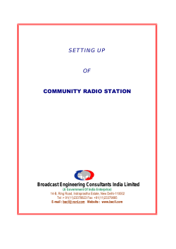 SETTING UP OF COMMUNITY RADIO STATION Broadcast