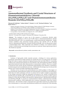 Ammonothermal Synthesis and Crystal Structures of