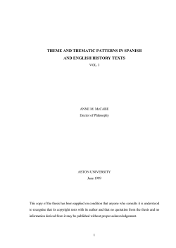 theme and thematic patterns in spanish and english history texts