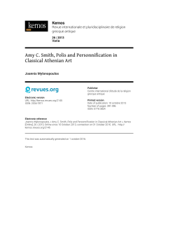 Amy C. Smith, Polis and Personnification in Classical