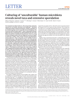 Culturing of `unculturable` human microbiota reveals novel