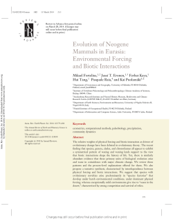 Evolution of Neogene Mammals in Eurasia: Environmental Forcing