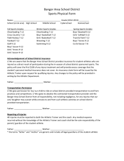 Bangor Area School District Sports Physical Form