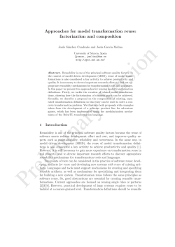 Approaches for model transformation reuse: factorization