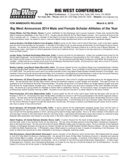 2014 Big West Scholar-Athletes Release