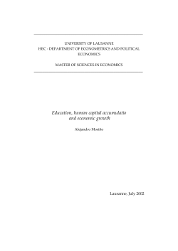 Education, human capital accumulatio and