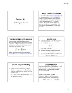 Section 16.9 SIMPLE SOLID REGIONS THE DIVERGENCE