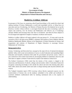 The Rashtriya Avishkar Abhiyan (RAA)