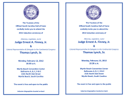 Judge Ernest A. Finney, Jr. Thomas Lynch, Sr. Judge