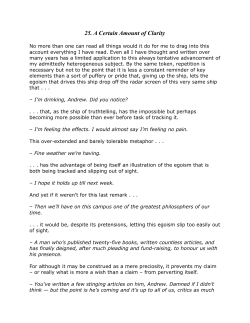 25. A Certain Amount of Clarity