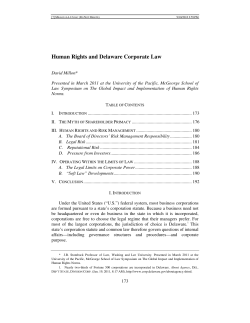 Human Rights and Delaware Corporate Law
