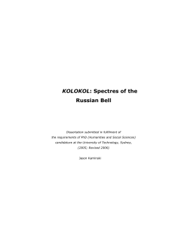 KOLOKOL: Spectres of the Russian Bell - OPUS at UTS