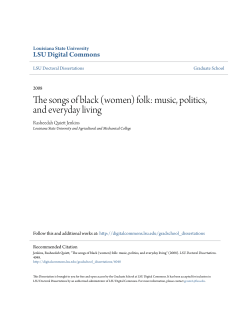 The songs of black (women) folk: music, politics, and everyday living