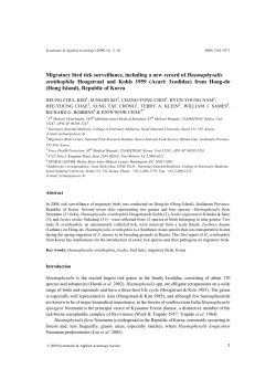 Systematic and Applied Acarology: Migratory bird tick surveillance