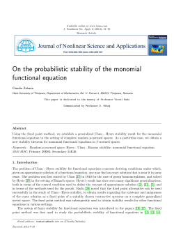 On the probabilistic stability of the monomial functional