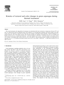 Kinetics of textural and color changes in green asparagus during