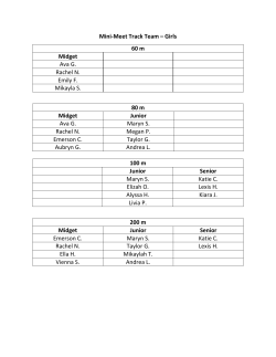 Mini-Meet Track Team &ndash; Girls 80 m Midget Junior Ava G. Maryn S