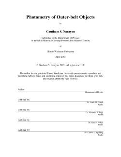 Honors Thesis - National Optical Astronomy Observatory