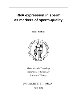 RNA expression in sperm as markers of sperm-quality
