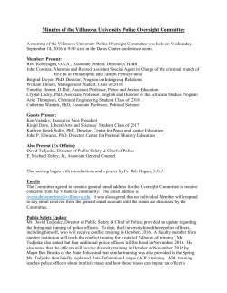 Minutes of the Villanova University Police Oversight Committee