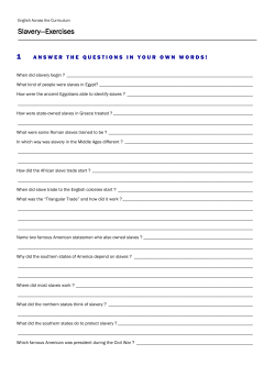 Slavery—Exercises 1