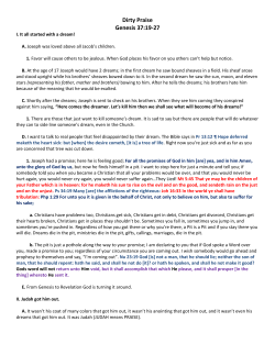 Dirty Praise Genesis 37:19-27