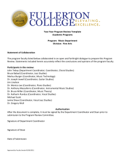 Music - Fullerton College | Program Review